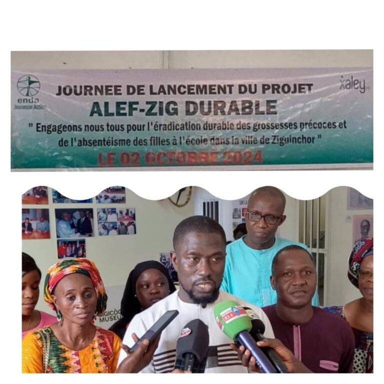 ENDA JEUNESSE ACTION, LA FONDATION XALEYI ET L’IEF DE ZIGUINCHOR EN CROISADE CONTRE LES GROSSESSES PRECOCES ET LA DEPERDITION SCOLAIRE