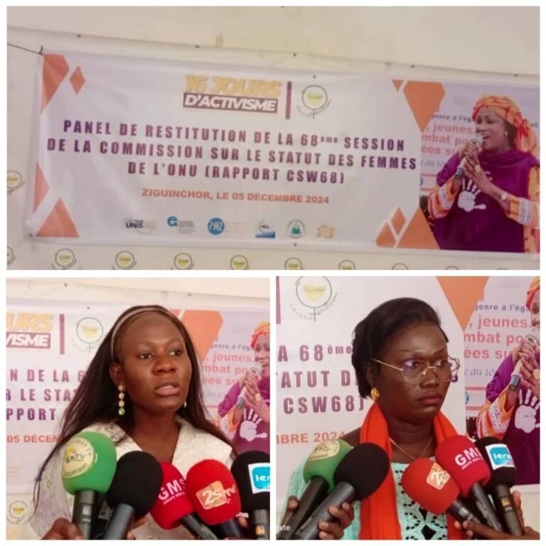 Un panel de restitution de la 68ème session de la commission sur le statut des femmes de l’Onu s est tenu à Ziguinchor.