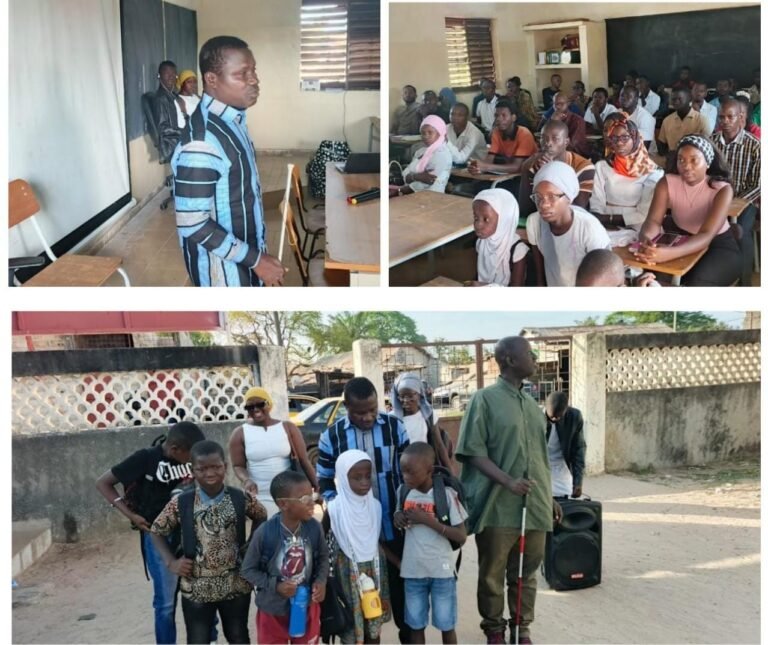 Projet sensorial Handicap Corporation INEFJA de Ziguinchor: Eleves et Enseignants à l'école de formation