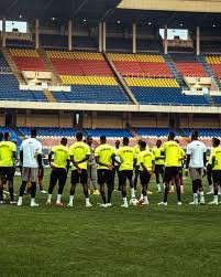 Les "Lions" découvrent la pelouse du Stade des Martyrs