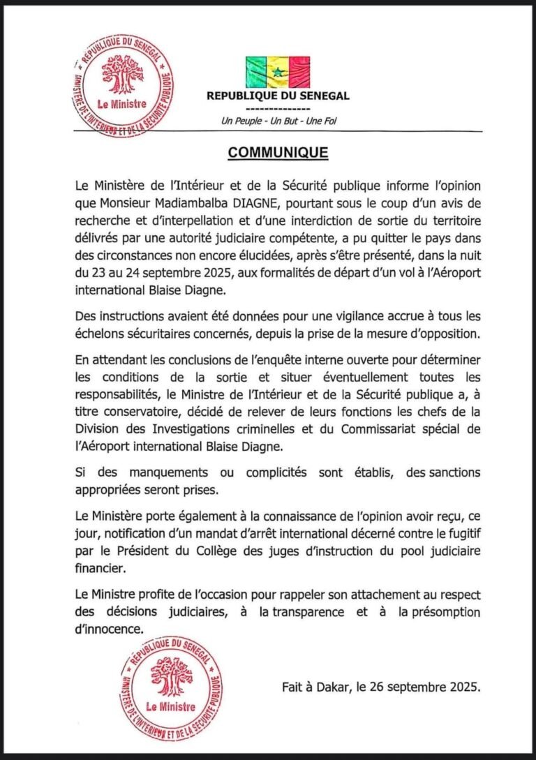 Affaire Madiambal : Les chefs de la Dic et du Commissariat de l'aéroport virés !